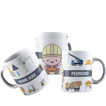 Imagem de Canecas de Porcelana Branca Personalizadas Coleção Profissões (Pedreiro)