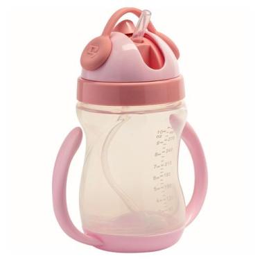 Imagem de Copo Infantil De Transição Com Alça Canudo 300 Ml Rosa - WESTERN BABY
