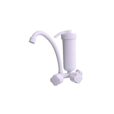 Imagem de Kit 2 Torneiras Cozinha Purificador de Água Parede com Filtro Civitt Branco