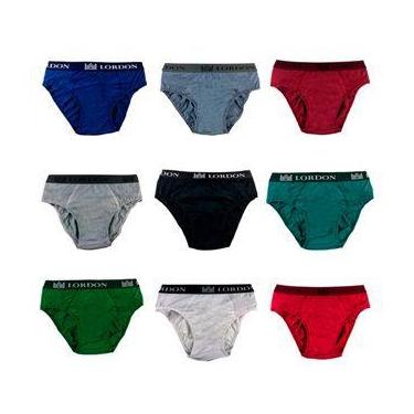 Imagem de Kit 12 Cuecas Slip Tradicional Adulto 100% Algodão Elastico Exposto P 