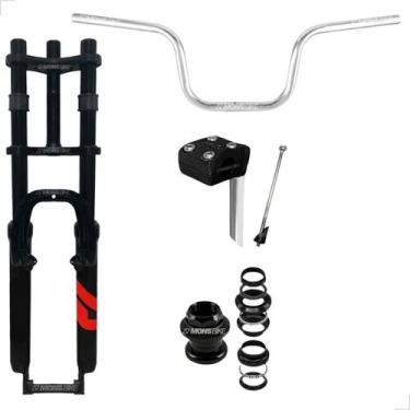 Imagem de Suspensão Bike Aro 26 Amortecedor 2 Andar Standard + Guidão Alto + Mes