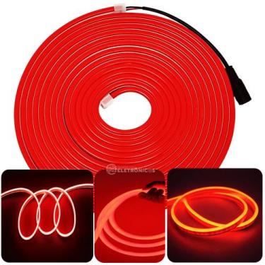 Imagem de Fita De Led Luminoso Letreiro Fachada Comércio Flexível Vermelho FITAN