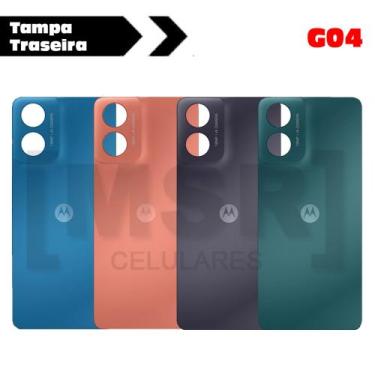 Imagem de Tampa traseira celular MOTOROLA modelo G04, PRETO