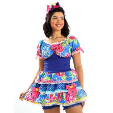 Imagem de Vestido Festa Junina Lindo Modelo Aruba Floral 3 cores do P ao GG - Ta
