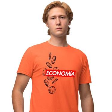 Imagem de Camisa Camiseta Masculina Estampada Economia Supreme 100% Algodão Fio 