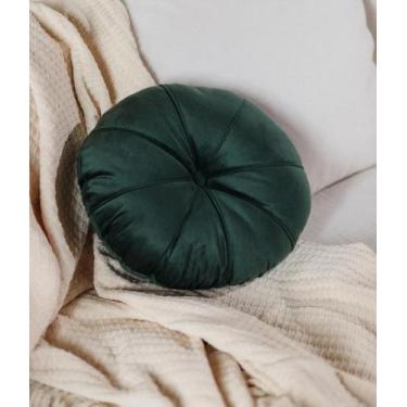 Imagem de Almofada Redonda Verde  44cm - Artesanal