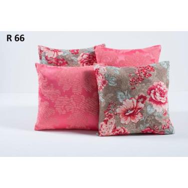 Imagem de  Almofada Sala Decorativa Jacquard 4 unidades - Floral Pink - Marialle