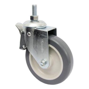 Imagem de Rodizio Giratorio Rosca C/ Freio 5pol. R512 Bp Pvc Anti Risco 75kg Por
