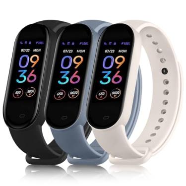 Imagem de Vancle Pacote com 3 pulseiras de substituição para Amazfit Band 5, pulseira esportiva de silicone macio compatível com acessórios Amazfit Band 5