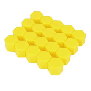 Imagem de X AUTOHAUX 20 peças 21 mm Universal Amarelo Silicone Roda Porca Lug Hub Parafuso Aro Tampas de Parafuso Tampas de Parafuso para Pneus Tampas de Parafuso para Automóvel