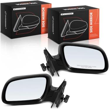 Imagem de A-Premium Par (2) espelhos retrovisores elétricos do lado do motorista e do passageiro - compatível com Audi A4 1996 1997 1998 1999 - Espelho retrovisor externo externo dobrável manual aquecido -