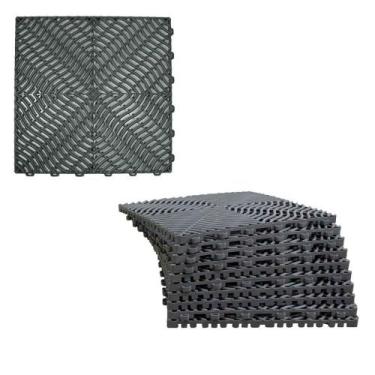 Imagem de Piso Tapete Modular de Plástico 33 x 33 cm Cinza 10 Unidades - Propost