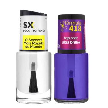 Imagem de Base SX Ultra Secante 10ml + Base Top Coat Verniz Ultra Brilho 9ml Cor