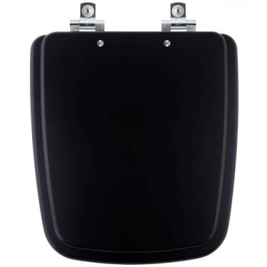 Imagem de Tampa De Vaso Sanitario Com Amortecedor Boss Matte Black Preto Fosco Para Bacia Incepa