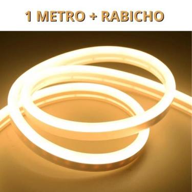 Imagem de KIT 1 a 10 Metros Mangueira Fita LED Neon Flex Branco Quente 3000K + R
