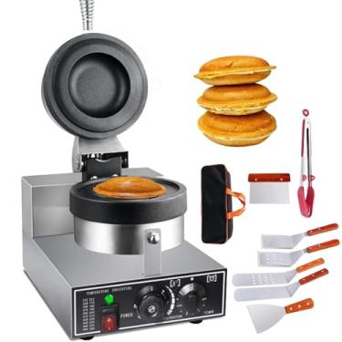Imagem de MáQuina De HambúRguer De 1200 W + 8 PáS, Prensa De HambúRguer Comercial, MáQuina De Waffle Para Sorvete, Prensa De SanduíChe EléTrica Antiaderente, Temperatura AjustáVel 50-300 ℃,Grey