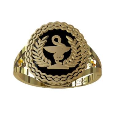 Imagem de Anel De Formatura De Medicina Em Ouro 18K - Vieira Cruz Joias, 23, Pre