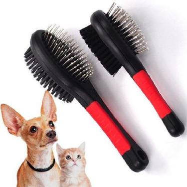 Imagem de Kit 2 Escovas Duplas Com Bolinha para cachorros Shitzu Spitz Alemão Pe