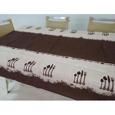 Imagem de Toalha De Mesa 4 Lugares Em Linhão Qcasa Enxovais, Talheres