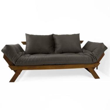 Imagem de Sofá Japão Futon Acquablock Chumbo Madeira Imbuia - R9 Design Futon