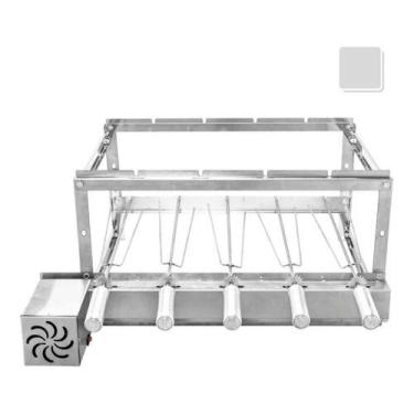Imagem de Gira Grill Churrasqueira Inox 5 Espetos - Netshop, Esquerdo, 110V/220V