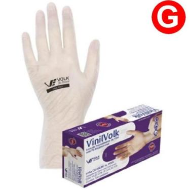 Imagem de Luva de Vinil Descartável Sem Amido Ambidestra Tamanho G Cx/100 (50 Pa