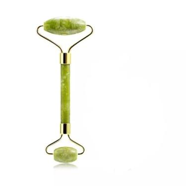 Imagem de Rola De Massagem Facial Gua Sha Pedra Jade Verde - Your