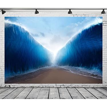 Imagem de Loccor 2,1 x 1,5 m Tecido Moisés Dividido Caminho do Mar Pano de Fundo Judaísmo Igreja Cristã Católica Religião Fundo Fotográfico Feriado Dia Santo Crença Religiosa Páscoa Aniversário Festa Fotoshoot