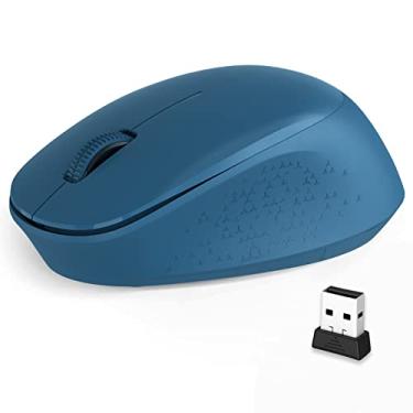 Imagem de Leadsail Mouse sem fio para laptop, mouse óptico fino sem fio USB silencioso de 2,4 G, 3 botões, 1600 DPI para Windows 10/8/7/Mac/Macbook Pro/Air/HP/Dell/Lenovo/Acer - Azul