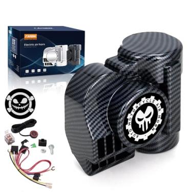 Imagem de FARBIN Buzinas de trem para motocicleta carro caminhão buzina de ar com tampa de buzina para motocicleta 12V buzina de carro 150DB buzina super alta para motocicleta, caminhão, barco captador (12V,