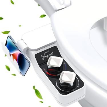 Imagem de Acessório de bidê de água quente e fria não elétrico - Pulverizador de água duplo quente e fria para vaso sanitário com bocal autolimpante, pressão ajustável, lavagem frontal e traseira - fácil