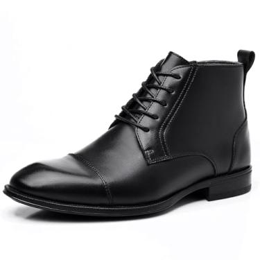 Imagem de Holy dove Chelsea Botas masculinas – couro legítimo, Chelsea Botas masculinas com zíper lateral, botas casuais sem cadarço, botas sociais estilo Chukka e Oxford, 2024001-preta, 38