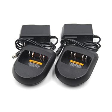 Imagem de elxjar (Pacote Com 2) Pmln4822Ar Ni-Mh Ni-Cd Li-Ion Carregador De Bateria De Mesa Rápido Compatível Com Rádios Bidirecionais Motorola Magone Bpr40 A6 A8 Bc130 Pmln4682Ar Pmln5041