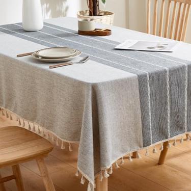 Imagem de WMLTZFUS Toalha de mesa de tecido de linho de algodão texturizado retangular impermeável e à prova de óleo toalhas de mesa decorativas para jantar/festa/buffet/casamento - tipo 01||140 * 140 cm