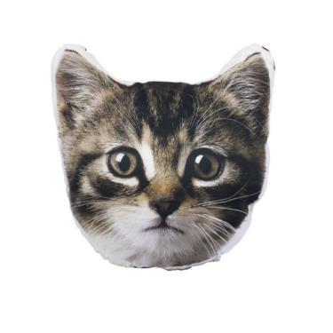 Imagem de Almofada Formato Micro Pérolas Gato Cinza