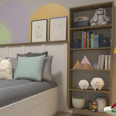 Imagem de Estante Infantil para Organizar Brinquedos e Decoração Carvalho Mel Yescasa