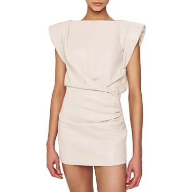 Imagem de Ronny Kobo Vestido Dila de couro sintético feminino, Marfim, G