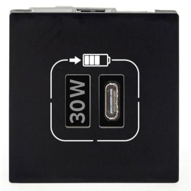 Imagem de Módulo Carregador USB Tipo C PD 30W Preto PIAL Plus+ 615098PT Legrand