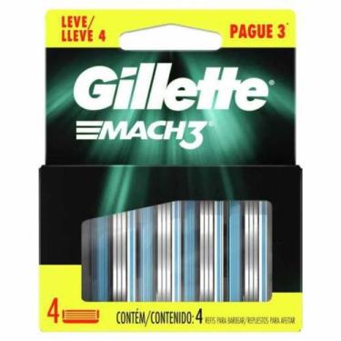 Imagem de Carga de aparelho para barbear gillette mach3 leve 4 pague 3 unidades