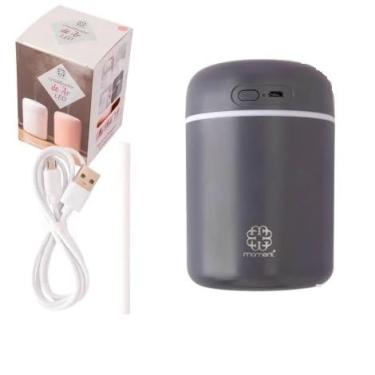 Imagem de Umidificador de Ambiente USB, 300ml, LED, 12 x 8 x 8 cm Umidifica Ambiente Auxiliando na Hidratação da Pele e Vias Respiratórias (Cinza)