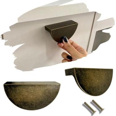 Imagem de Kit 2 Puxadores De Móveis Concha Premium - Compras Fáceis, OURO VELHO