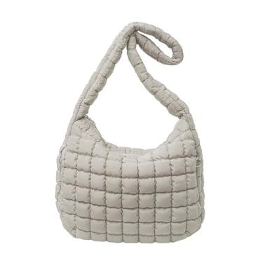 Imagem de Sacola fofa acolchoada para mulheres bolsas ysl bolsa de viagem bolsa de nuvem feminina puffer hobo moderna bolsa bolsa Y102Off-cinza