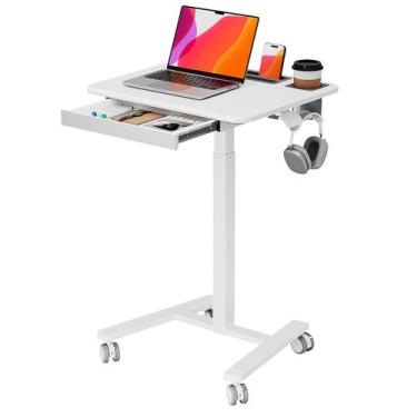 Imagem de Mesa de pé móvel JYLH JOYSEEKER com gaveta branca