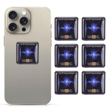 Imagem de 6 peças de adesivos de proteção de telefone neutralizadores para smartphones/notebooks/tablets/computador/WiFi/impressora/bloqueadores de dispositivos eletrônicos de TV, preto (quadrado)
