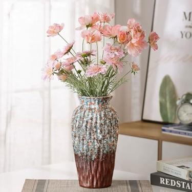 Imagem de Vaso rústico de cerâmica de 25 cm, vaso rústico de fazenda para grama dos pampas, decoração de mesa, estante, cornija, presentes de entrada