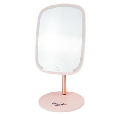 Imagem de Espelho de luxo Para Camarim, para Se Maquiar com Iluminação em Led, 3 Modos de Iluminação, Espelho de Bancada de Mesa para Maquiagem, USB, Acabamento premium (Rosa)