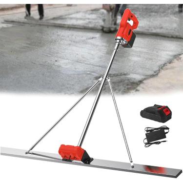 Imagem de Vibrador De Superfície Corete Escova De Vibração De Cimento Alimentada Por Bateria Régua De Violação Corete Screed Kit Vibratório Com Placa De Aço Inoxidável De 4,92 Pés, 1Xbattery, 1.8M