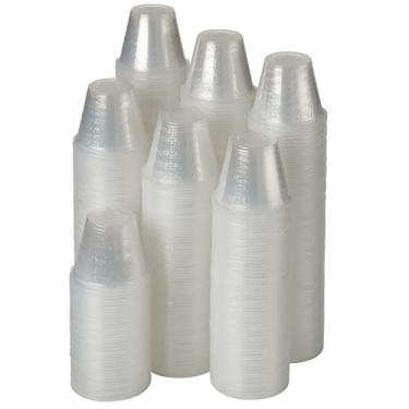 Imagem de Copos de medicamentos transparentes (28 g) - Pacote com 500 - Copos de plástico descartáveis graduados para medicamentos com medidas para enxaguante bucal e muito mais