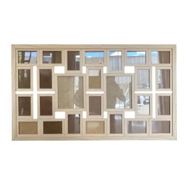 Imagem de Painel Quadro Multifotos Carvalho Com Vidro 26 Fotos