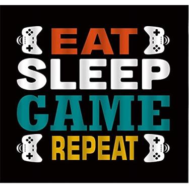 Imagem de NOVIIML IY 5D Diamond Art Full Drill Kit Gamer Modern Game Console Game Controller Funny Quote Eat Sleep Game Repeat Video Game Boys Creative Cool Black 12x16 inch …